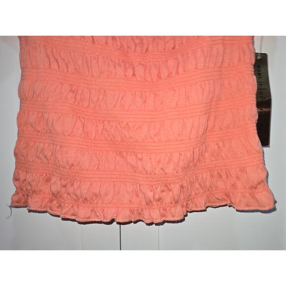NWT Almost Famous Coral Smocked Crop Top - Picture 6 of 9
